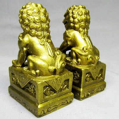 銅製 品 双獅子 ペア 置物 一対セット,小（0042）｜中国,中華街,レトロ,雑貨,ノス...