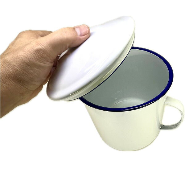ホーローマグカップ16cm大｜キャンプ,骨董品,レトロ,フタ,付き,器,グッズ,茶,テーブルウェア,中国,中華街,アジアン,雑貨　 ro0815 rouishingoh-10012988 パンダまん老維新中華街大通り本店 サンプル画像2