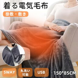 電気毛布 電気ブランケット 掛け着る両用 ホットブランケット 丸洗い可 USB給電 即暖 保温 ブランケット 膝掛け ヒーターブランクケット アウトドア 防寒対策 着る毛布 ロングサイズ あったか 洗える 柔らか テレワーク 電気ひざ掛け