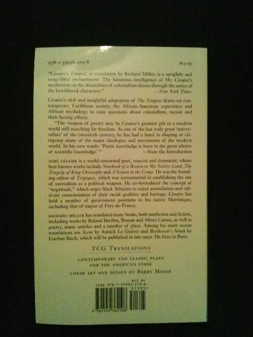 【古本】 Tempest - Aimé Césaire (Theatre Communications Group) 【紙書籍】 9781559362108