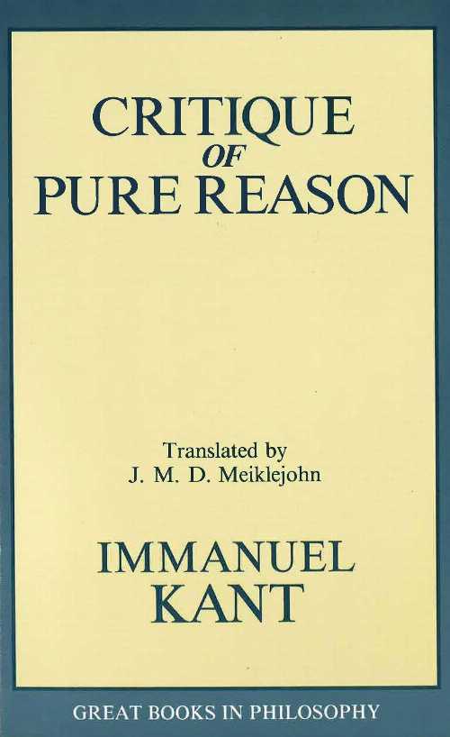Critique of Pure Reason - Immanual Kant (Prometheus)  9780879755966
