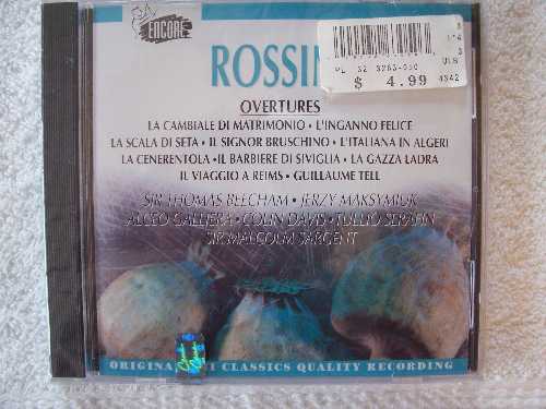 【中古】 Rossini: Overtures - Thomas Beecham; Jerzy Maksymiuk; Alceo Galliera; Gioachino Rossini; Colin Davis; Tullo Serafin; Malcom Sargent; Royal Philharmonic Orchestra; Polish Chamber Orchestra; Philharmonia Orchestra (Capitol) 077776778624