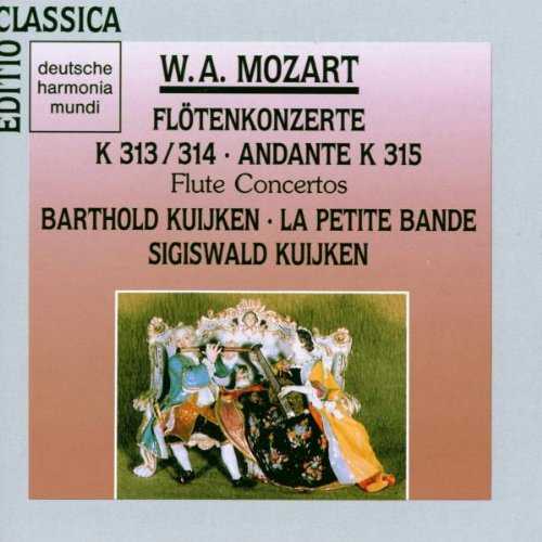  W.A. Mozart: Flötenkonzerte K 313/314; Andante K 315  - Sigiswald Kuijken; Kuijken; La Petite Bande; Mozart, Wolfgang Amadeus; Kuijken (MSI MUSIC/SUPER D) 035627705427