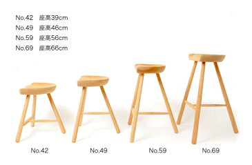 【送料無料】WERNER（ワーナー社）Shoemaker Chair No.42（座高39cm） シューメーカーチェア シューメーカースツール 北欧デンマーク 3本脚木製スツール 靴職人の椅子【ポイント】：
