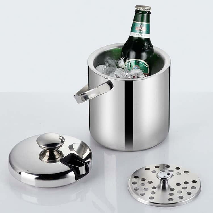 アイスペール 1.3L 小さめ ステンレス 二重構造 保冷 蓋 ふた付き トング付き 氷入れ アイスバケツ 溶けない 結露しない 冷却器具 おしゃれ アイス ワインクーラー ホームバー パーティー バーラウンジング ホテル用 お酒 route39--10006529 Route39 サンプル画像3