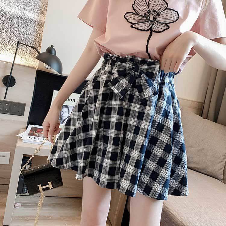 Route39のショートパンツ キッズ 女の子 チェックキュロット 子供服 チェック リボン キュロットスカート キュロットパンツ スカパン ジュニア ボトムス スカーチョ スカパン 110 120 130 140 150 160 170 通園 通学 ハーフパンツ 韓国子供服 かわいい チェックスカート｜アングル2