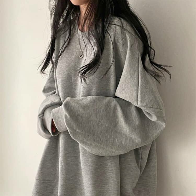 パーカー ビッグシルエット トレーナー トップス Tシャツ カジュアル 長袖 シンプル 通学 秋冬 体型カバー 通勤 おしゃれ 大人 韓国ファッション レディース グレー ブルー ビッグシルエット M L XL 2XL route39--10009074 Route39 サンプル画像3