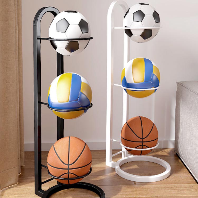 収納 4段 玄関 ボール 整理カゴ ボールスタンド 黒 ボール 片付け サッカーボール バスケボール 3段 ボール収納 玄関収納 バスケットボール スポーツボールラック フットボール ボールスタンド 白 飾る 台 ボールホルダー タワー [2]