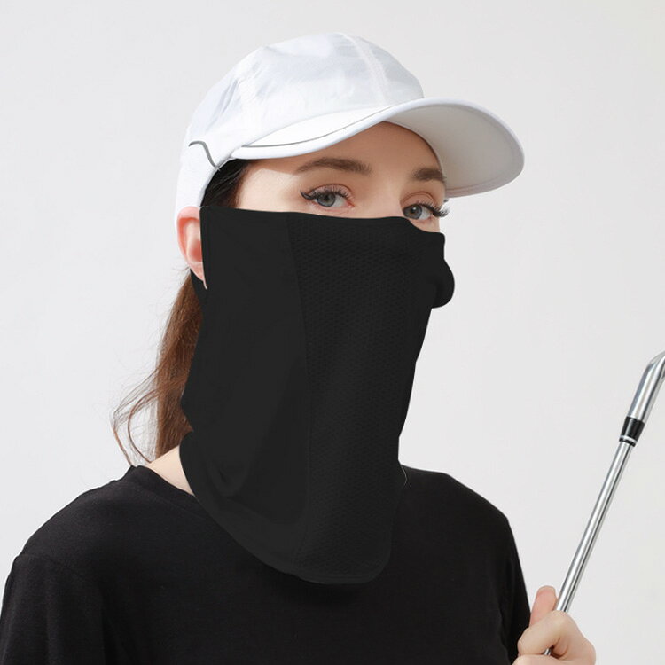 ひんやり フェイスカバー 息苦しくない テニス ネックカバー フェイスカバー ゴル...