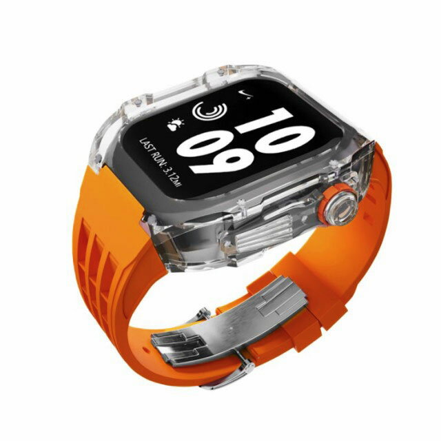 apple スポーツ カバー case バンド メンズ series8 watch アップルウォッチ かわいい 一体型 おしゃれ アップルウォッチ レディー ラバー 4用 クリア むれない ケース 7 6 SE 5 ベルト 44mm 45mm用 アウトドア 保護 頑丈