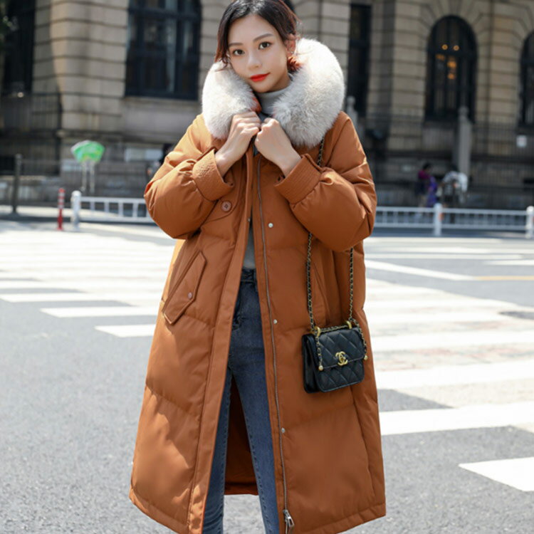 黒 ジャンパー フェイクファー付き レディース 冬 フード付き ダウンコート 取り外し可能 防寒 ポケット付き ロングコート 厚手 アウター カジュアル シンプル 冬服 ダウンコート 暖かい あったか