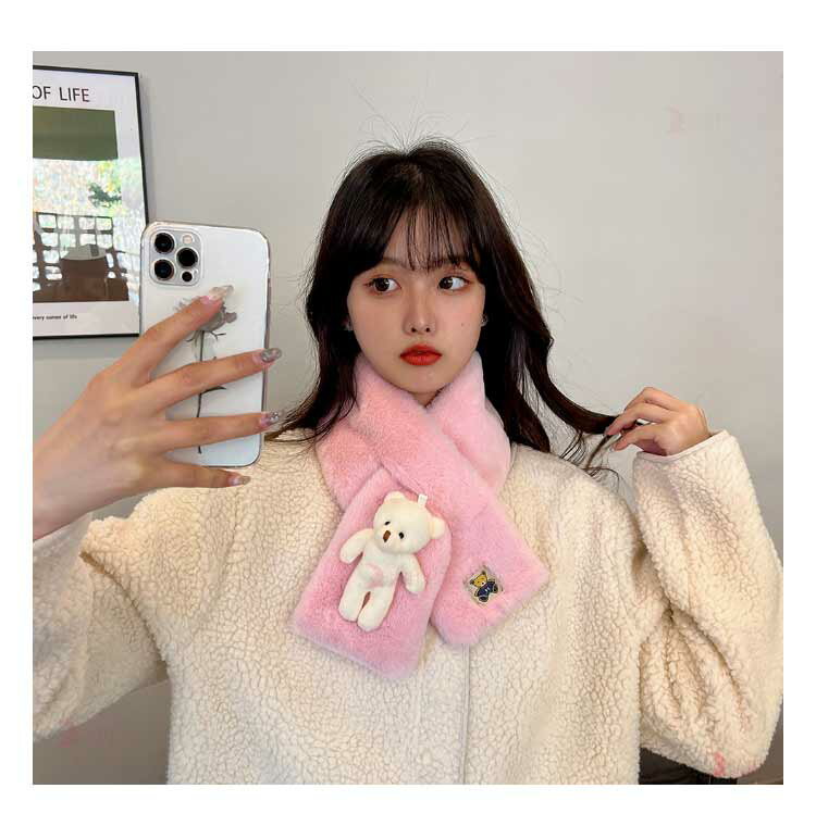 あったか マフラー くま やわらか ふわふわ レディース 防寒 秋冬 キッズ エコファー マフラー ストール もこもこ かわいい ティぺット おしゃれ ふんわり 通勤 通学 防寒 秋 冬