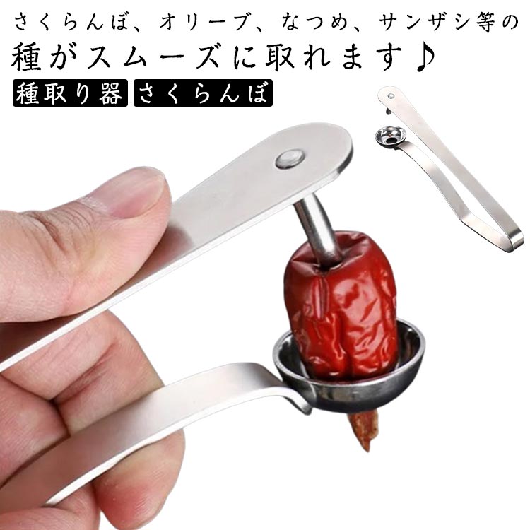 芯抜き器 タネ抜き なつめ 道具 チェリー オリーブ タネ取り 握るだけで種がキレイに取れる 送料無料 さくらんぼ 種取り用 送料無料 道具 ステンレス お菓子作り 製菓用品 種とり 調理器具 チェリーピッター 梅