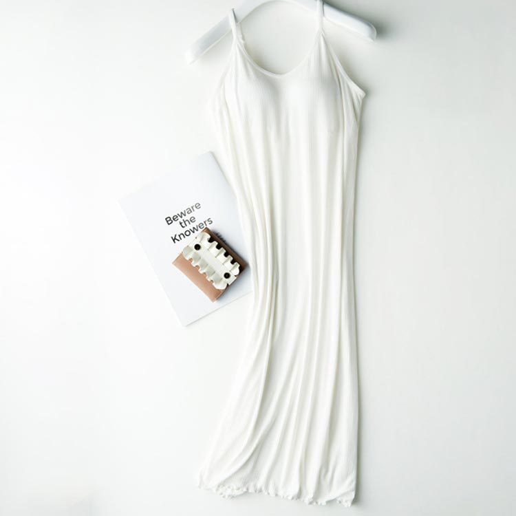 インナーワンピース ノースリーブ キャミソール カップ付き キャミワンピース レディース ルームウェア ペチコート ロング丈 下着 透けない ストレッチ 通気性 部屋着 薄手 無地 シンプル きれいめ パジャマ 春夏 大きいサイズ 送料無料