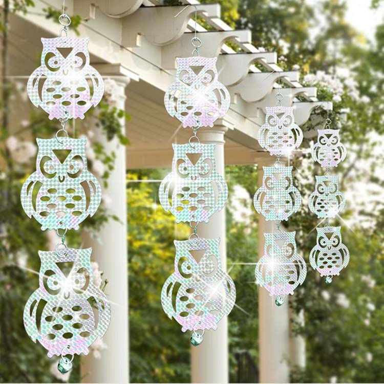 鳥が逃げる！とりよけ反射板 3連4組セット 2連8組セット 鳥よけ 鳩よけ反射板 乱反射 鳥害 家庭菜園 ベランダ 吊り下げ式 取付簡単 騒音対策 鳥よけ 鳩よけグッズ 鳥よけグッズ とりよけグッズ 鳩よけ カラス 撃退 鳩除け カラス対策 撃退 鳥のフン対策