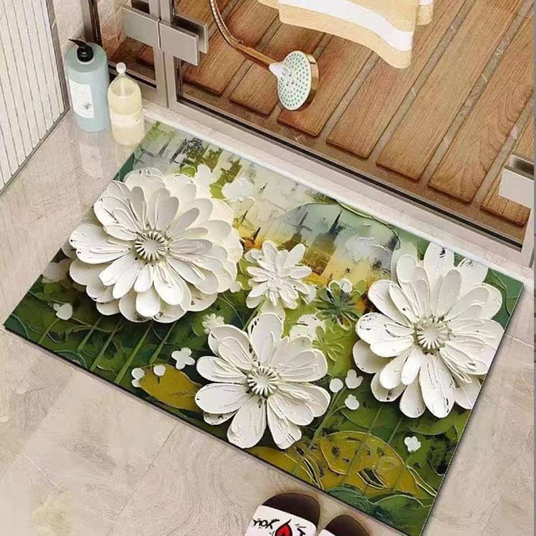 玄関マット 40cm*60cm 花柄 おしゃれ 屋外 エントランスマット 泥落とし 北欧 バスマット ラグ 玄関 マット 屋外 室内 長方形 速乾 厚手 洗える インテリア エントランス おしゃれ ベランダ キッチン リビング 3
