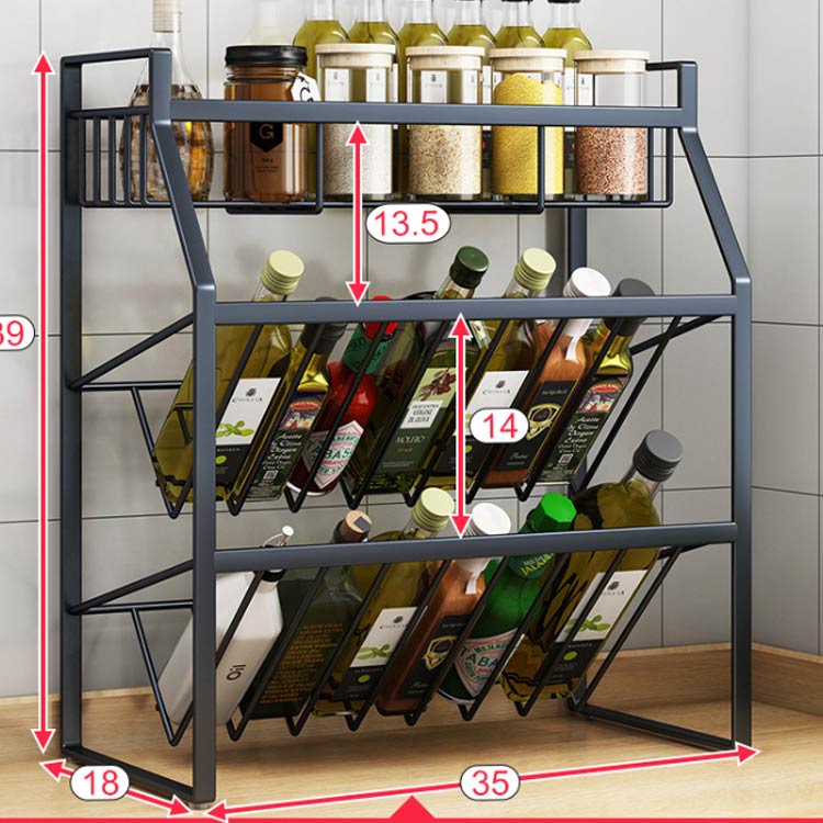 かわいい 調味料ラック 調味料 おしゃれ 3段 棚 整理棚 斜め 調味料スタンド アイ...