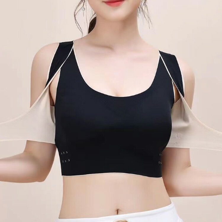 ブラジャー ストレッチ 前ホック ノンワイヤー ブラジャー 揺れない サポート 猫背矯正 脇高ブラ 前開き ブラ 下着 クロスサイドバックル レディース 補正 ランニング 育乳ブラ ウォーキング スポーツウェア ジム ブラジャー 無地 快適 フィットネスブラ