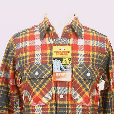 ウエアハウス ネルシャツWAREHOUSELot.3095 FLANNEL SHIRTS REDXGRAY日本製