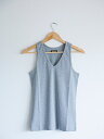 yzDapperfs(_bp[Y)`Stylish V-Neck Tank Top GRAY`