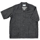 yzWORKERS([J[Y)`Open Collar Shirt, 6 oz Black Denim`