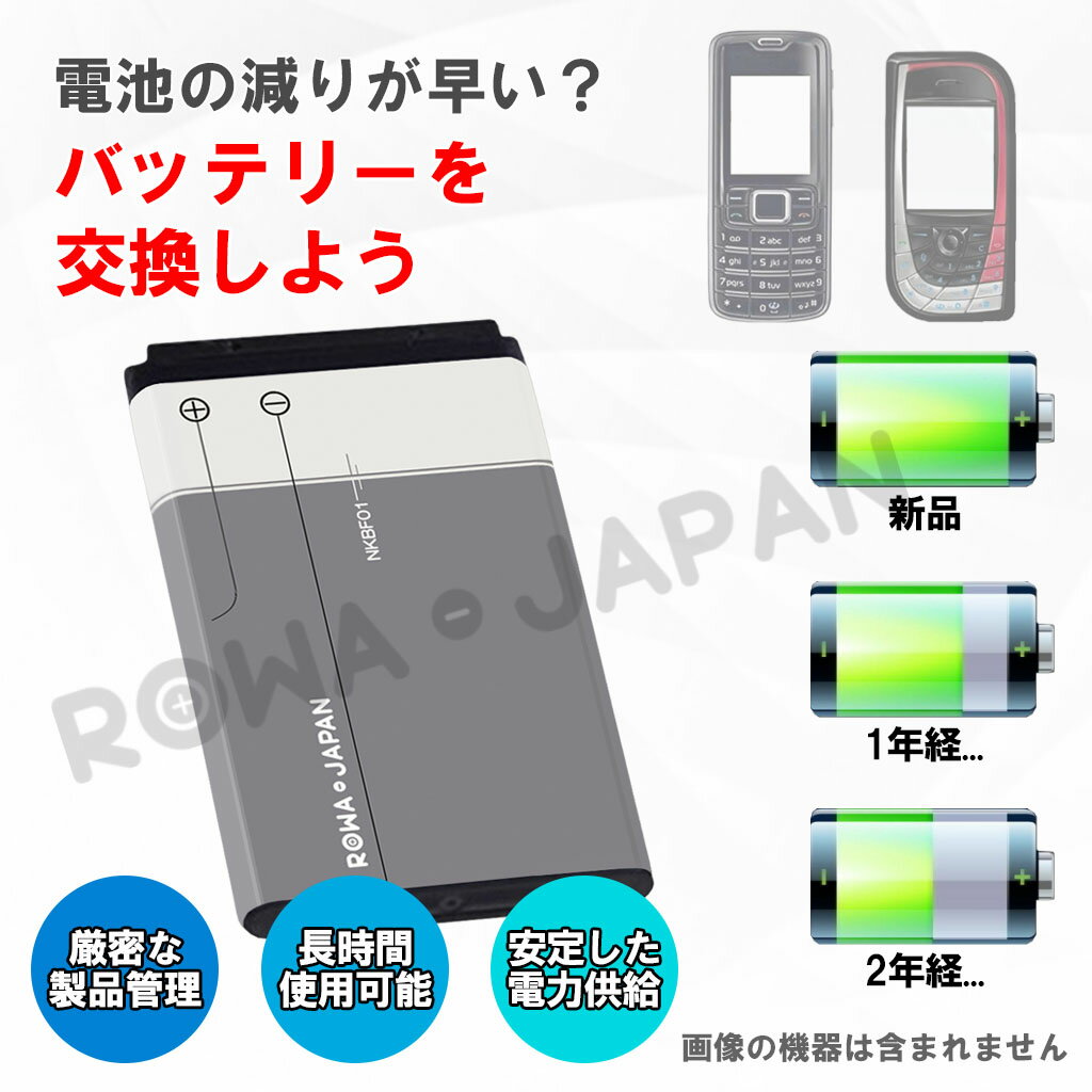 【大容量】NOKIA BL-5C / BL-5CA / BL-5CB / BR-5C 互換 バッテリー 【充電器と電池2個】 SoftBank NKBF01、Wisewood HT-5C、XHDATA / BL-5B / BL-5C