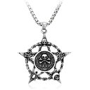 【送料無料】 ネックレス ステンレス メンズ ペンダント スター 星 スカル ガイコツ ドクロ マジック 魔法陣 魔法 髑髏 骸骨 大きめ チョーカー プレゼン...