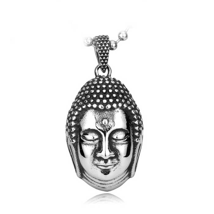 【送料無料】 ネックレス ステンレス メンズ ペンダント 心 ハート 菩薩 仏像 立体 ユニーク 個性的 ユニセックス プレゼント サージカルステンレス チョーカー