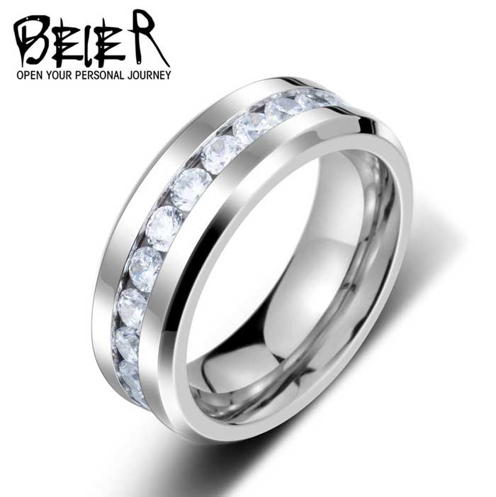 【送料無料】 リング 指輪 メンズ ステンレス ストーン ライン サージカルステンレス シルバー ストー..