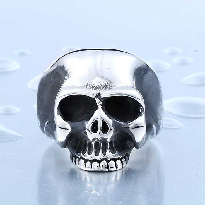 【送料無料】 リング 指輪 メンズ ステンレス サージカルステンレス ステンレスリング 幅広 髑髏 スカル ワイド パンク ユニセックス プレゼント パンク