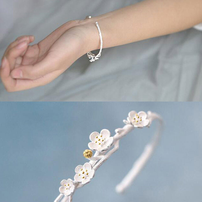 【送料無料】 桜 ブレスレット バングル 花 サクラ さくら プレゼント ギフト ガーリー 可愛い スチームパンク パーティ ハロウィン イベント 春 入学祝 卒業祝 レディースの商品画像 2