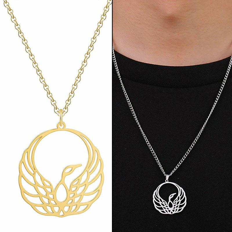 【送料無料】フェニックス ネックレス 不死鳥 ゴールド シンボル ジュエリー アクセサリー 開運 上品 華奢 ギフト プレゼント 誕生日 母の日 クリスマス バレンタイン ホワイトデー 入学祝い 卒業祝い ギフト レディース 和風 ステンレス 浴衣 鶴 ツル 鳥 チョーカー