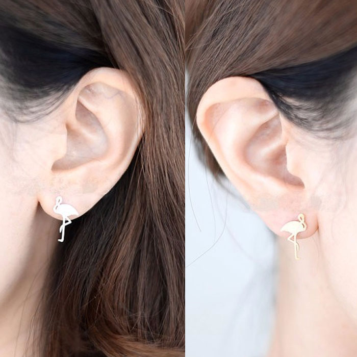 【送料無料】 フラミンゴ ピアス シンプル 鳥 小鳥 可愛い ビンテージ アクセサリー 大人 レディース ガーリー シルバー ゴールド 人気 ギフト プレゼント ギフト ステンレス プレゼント ハロウィン 誕生日 クリスマス 父の日 母の日 記念日 ホワイトデー バレンタインデーの商品画像 3