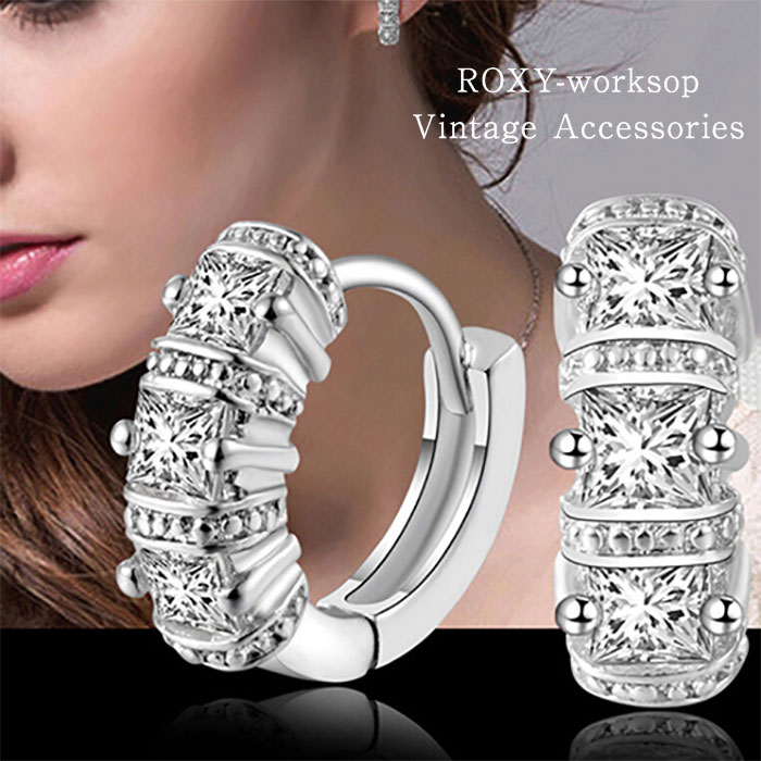 Rakuten - 【送料無料】 キュービックジルコニア ピアス Silver925 高級 ストーン シルバー925 cz アクセ 大人 可愛い エレガント ギフト シンプル プレゼント レディース 結婚式