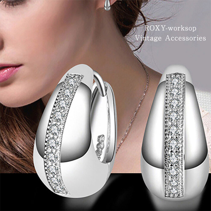 Rakuten - 【送料無料】 キュービックジルコニア ピアス Silver925 高級 ストーン シルバー925 cz アクセ 大人 可愛い エレガント ギフト シンプル プレゼント レディース 結婚式