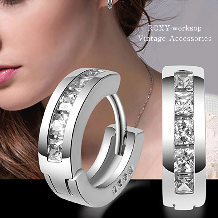 【送料無料】 キュービックジルコニア ピアス Silver925 高品質 ストーン シルバー925 cz レディース ギフト ビンテージアクセサリー 大人可愛い ガーリー エレガント(4.0)