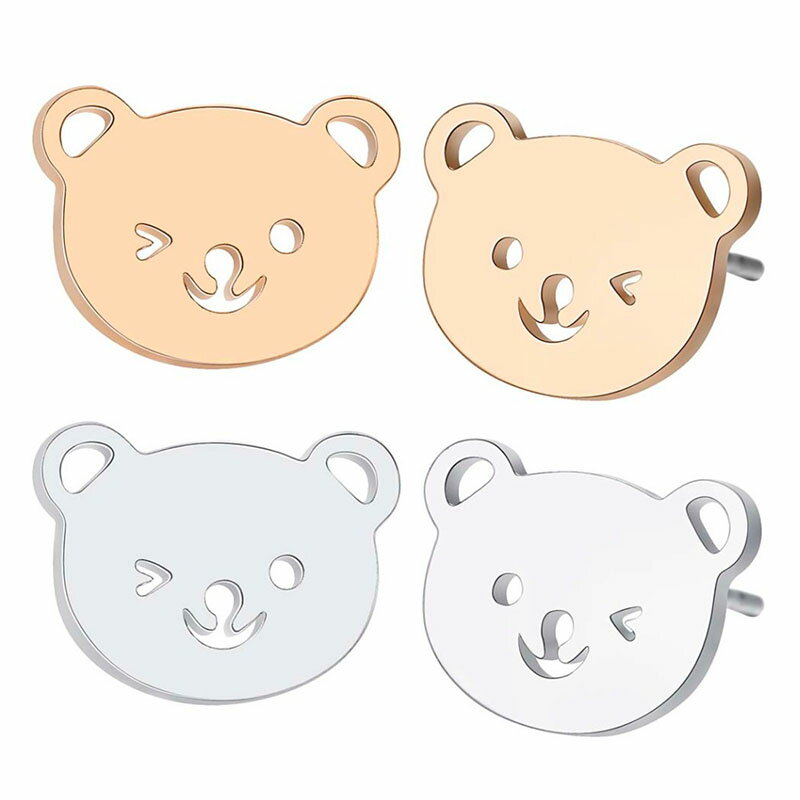 乐天商城 - 送料無料 クマ スタッドピアス ベビー イヤリング 女性 ファッション ジュエリー 子供 かわいい 動物 誕生日 プレゼント ドロップ ステンレス シルバー キュート メルヘン ヴィンテージ パーティー ギフト レディース ハンドメイド シンプル ゴールド ギフト