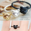 【送料無料】 リング 指輪 猫 ネコ キャット キュービックジルコニア CZ クリスタル ブラック シルバー ゴールド プチギフト ファッション ガーリー ハロ...