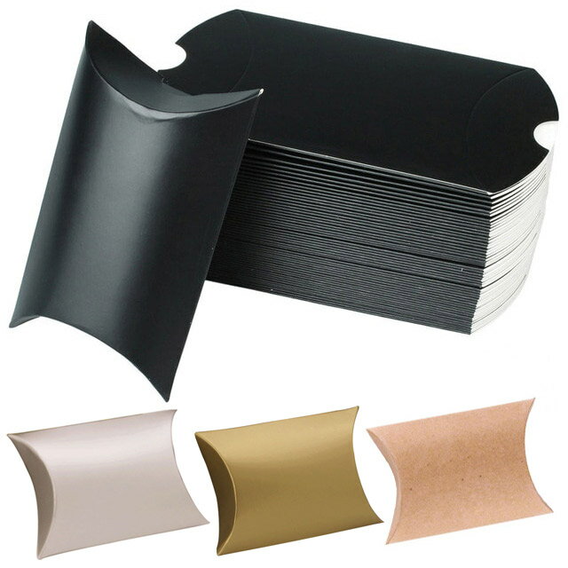 【送料無料】 10枚入り ギフトボックス ピローボックス アクセサリー ラッピング クラフト ゴールド シルバー カラー 贈り物 ギフト