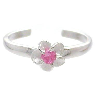 【在庫処分SALE品・メール便送料無料】ハワイアンシルバートーリング/ピンクプルメリア