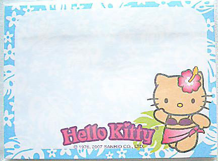 【在庫処分SALE品・メール便送料無料】ハローキティ・ハワイ限定スティックノート/フラキティ×2個セ ...