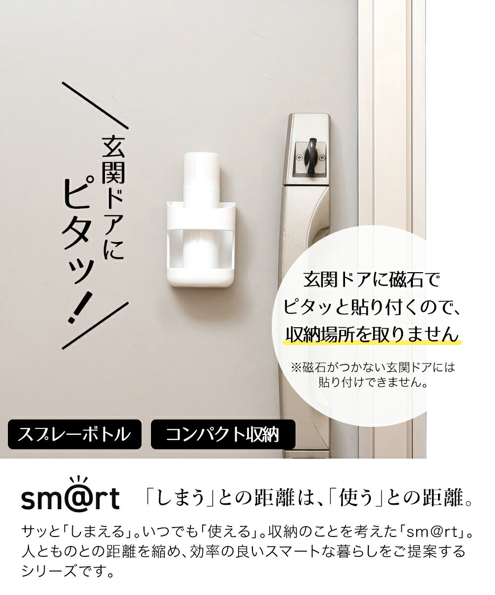 【ロイヤル通販】の【 エントリーでポイント最大19倍 】 スプレーホルダー sm＠rt989 アズマ工業 | smart ホルダー 収納 壁 磁石 磁石で貼り付けて収納 マグネット収納 スプレー別売 磁石収納 浮かせる収納 ホワイト 白 冷蔵庫横 スリム お掃｜アングル2