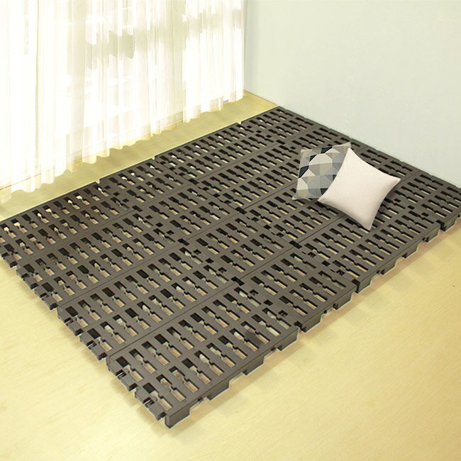 ジョイント式 パレットベッド ダブル ブラウン | すのこベッド パレット ベッド すのこ プラスチック DIY スノコ 湿気 ダブルベッド 軽量 ベット ローベッド ベッドフレーム ソファ 低いベッド 押入れ クローゼット 布団収納 布団 収納 プラすのこ 湿気対策 ローソファ