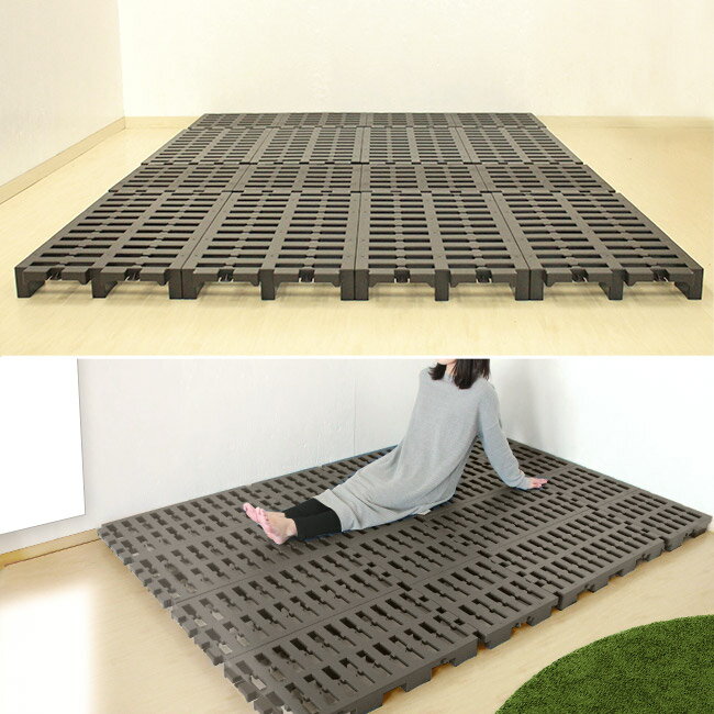 ジョイント式 パレットベッド ダブル ブラウン | すのこベッド パレット ベッド すのこ プラスチック DIY スノコ 湿気 ダブルベッド 軽量 ベット ローベッド ベッドフレーム ソファ 低いベッド 押入れ クローゼット 布団収納 布団 収納 プラすのこ 湿気対策 ローソファ