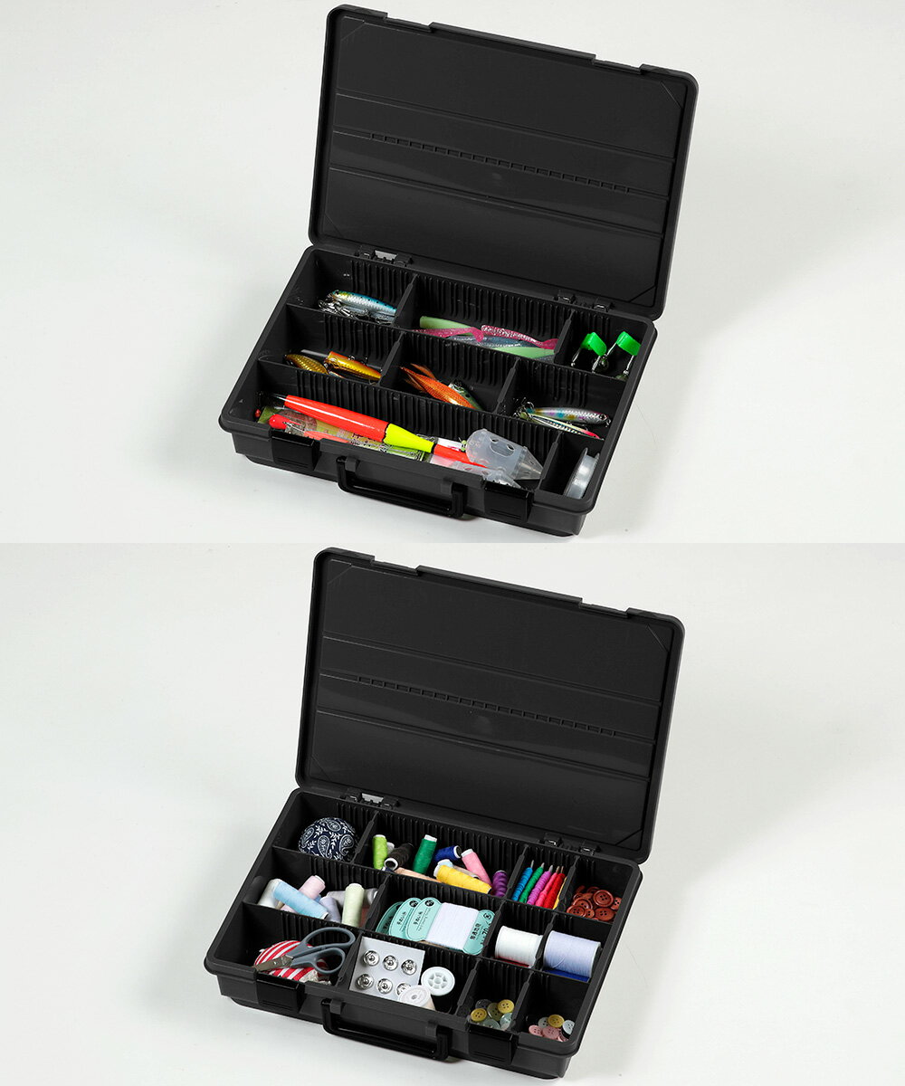 工具箱 パーツ ストレージケース ブラック MA-4032 Boite ベストコ | おしゃれ プラスチック 道具箱 収納ボックス 裁縫箱 DIY ハンドメイド 蓋 釣り具 ケース パーツケース 小物入れ 収納ケース アウトドア 収納箱 アウトドアボックス 外用収納 ツールボックス ツールケース