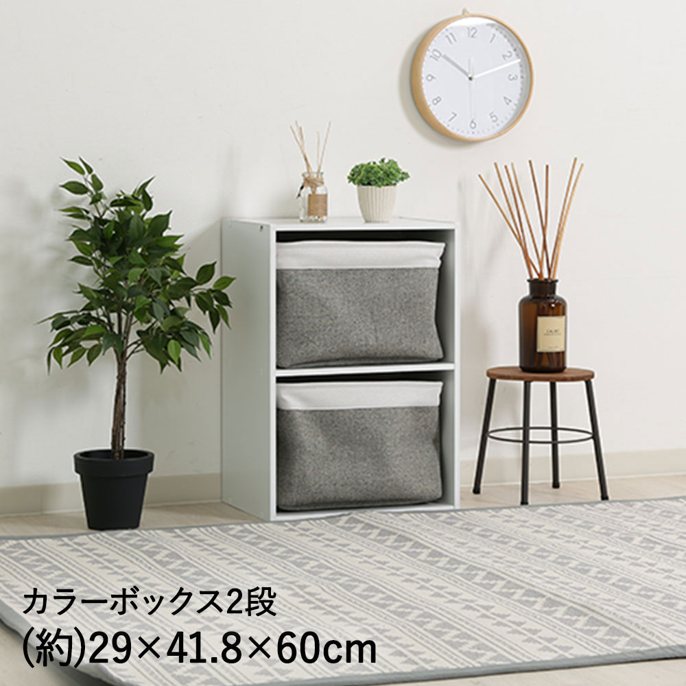 【 ポイント20倍 2/15(日)00:00～2/15(日)23:59まで 】 カラーボックス 2段 ホワイト 不二貿易 | 本棚 コミック 漫画 DVD CD 文庫本 収納 ラック 横置き 棚 二段 2段カラーボックス 収納棚 収納ボックス 収納ケース 収納ラック チェスト 子ど