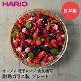 HARIO ハリオ ガラスプレート 耐熱ガラス HPL-80-BK 日本製 | パイ タルト スイーツ 汁気の多い パスタ おかず 皿 容器 器