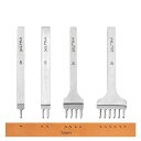 レザークラフト菱目打ち アップグレードレザークラフト工具 4本 鋼製穴あけツールセット 皮革工芸DIY用 手作道具(5mm 1+2+4+6)