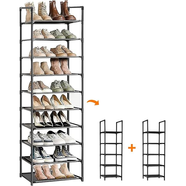 シューズラック 10段 靴収納 靴棚 18-20足 下駄箱 省スペース シューズボックス スリム 玄関に靴を効率..