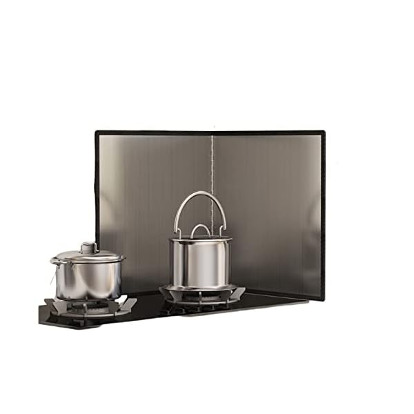 油はねガード 2面 レンジガード 断熱シート 人気 おしゃれ コンロガード 高い50CM ステンレス 折り畳み..